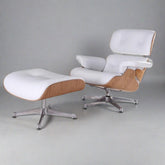 Charles Eames Inspired Lounge Chair & Ottoman - Ash Wood | White - Premium Lounge Chairs from Interior Furnishes - Just $745! Shop now at Interior Furnishes